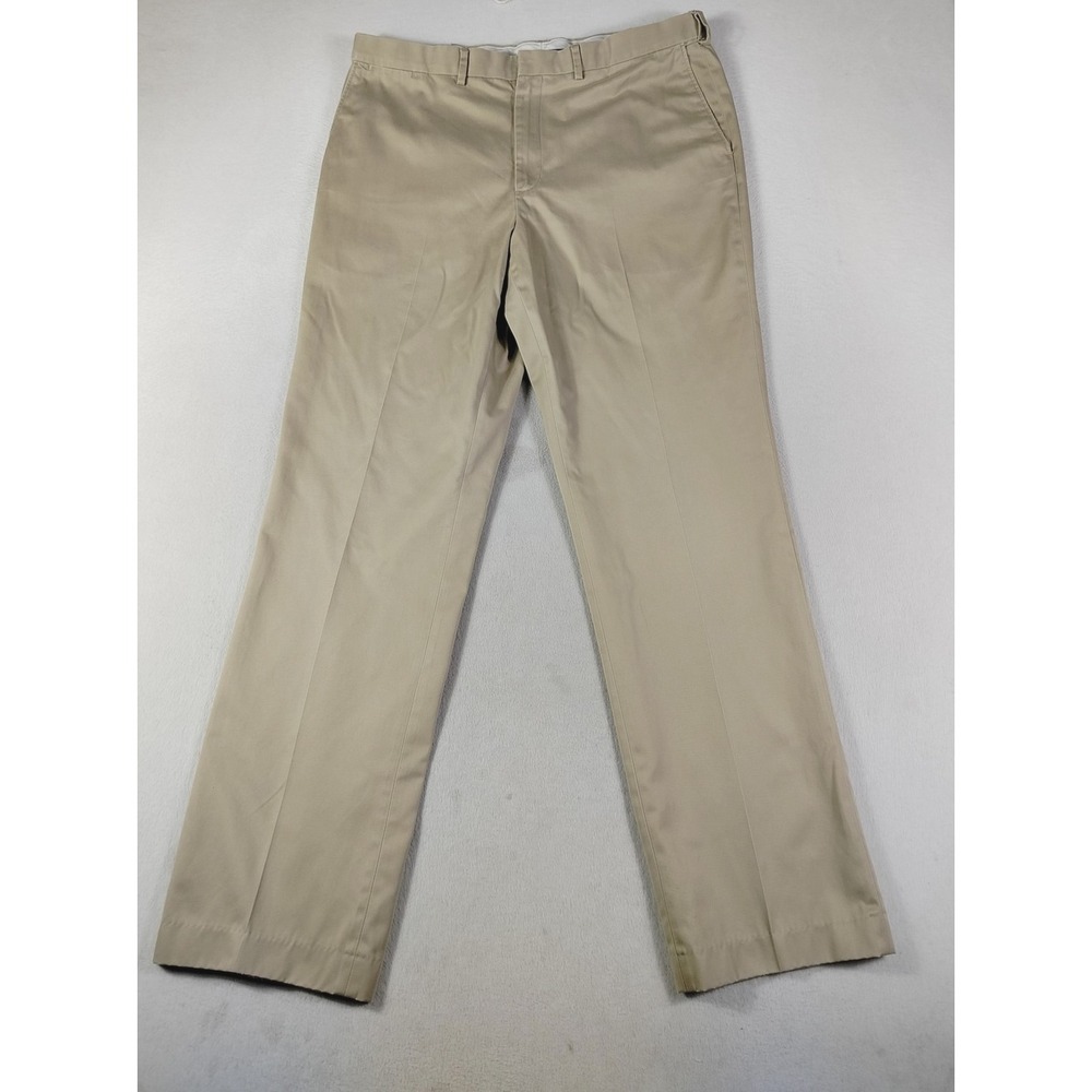 Lands' End Pants Mens 40 Beige Traditional Fit Chino Cotton Office Business‎